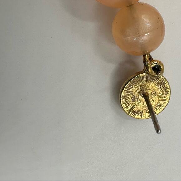 Monet Dangle Drop Pierced Earrings Round Balls Gold Orange Retro - Picture 11 of 12